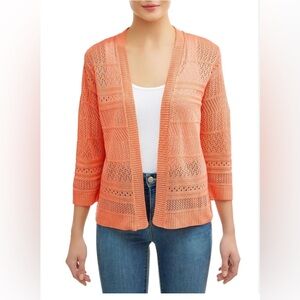 Women's Peach XL Open-Front Sweater